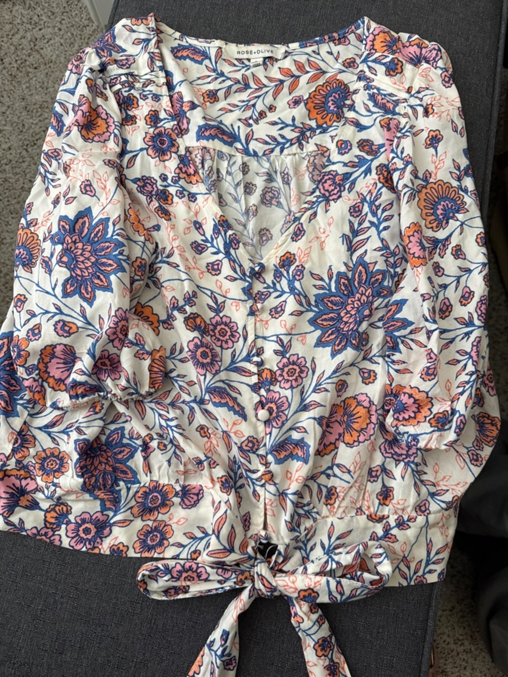 Title: Rose + Olive Shirt – Size L